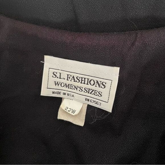 SL FASHIONS Vintage Black Dress Gold Embellished Plus Size 22W VINTAGE - Picture 5 of 10